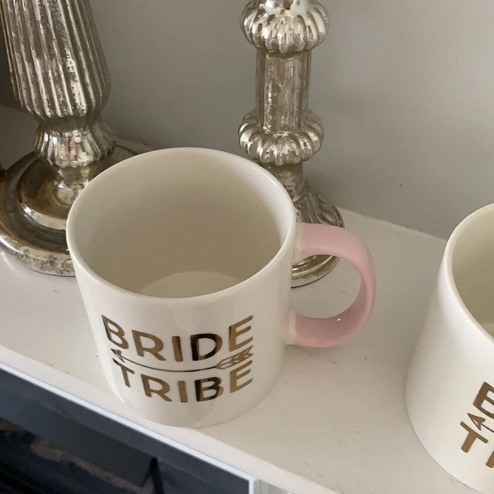 Clay Art bride tribe coffee Mugs set of two pink‎
